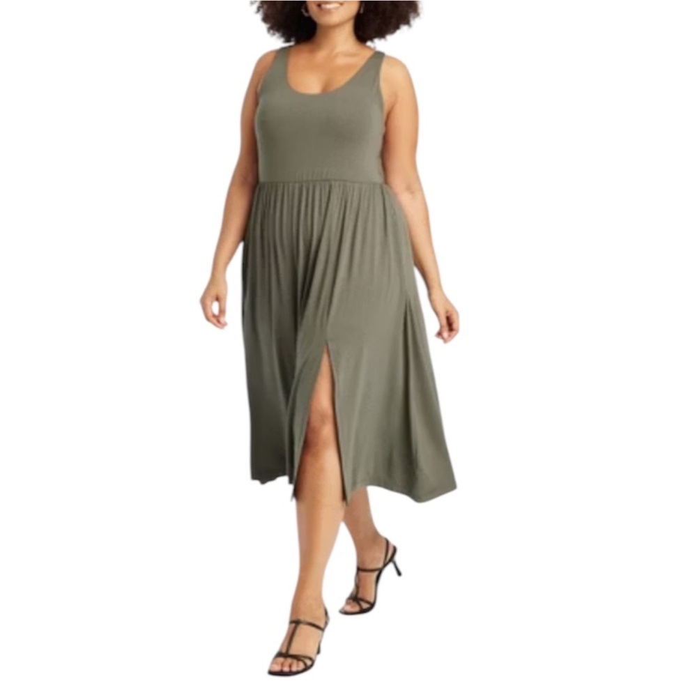 A New Day MIDI Ballet Dress Olive Size M